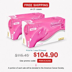Alasta Shimmer Pink Nitrile Exam Gloves (Case of 10 boxes) - DASH Medical Gloves, Inc.