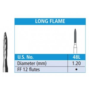 Carbide T&F Bur - Long Flame 12 Flutes (5/pk)