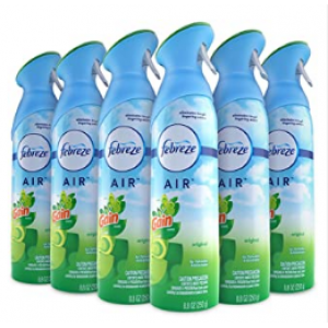 Febreze Air Freshener and Odor Spray, Gain Original Scent, 8.8 Oz, 6 Pack