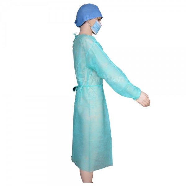 Green Isolation Gowns Elastic Cuffs - Small - In Stock