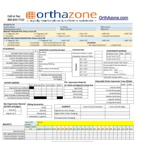 Complimentary Ortho Inventory Management Form