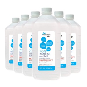 Mountain Falls 70% Isopropyl Alcohol First Aid Antiseptic for Treatment of Minor Cuts and Scrapes, 32 Fluid Ounce (Pack of 6)