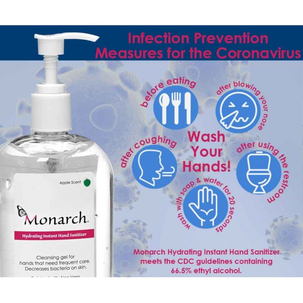 Monarch Hydrating Instant Hand Sanitizer 16 oz. Pump Bottle