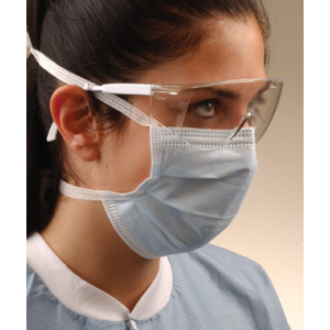 Crosstex Surgical Mask With Tie-On Laces, Latex Free (LF), Blue, 50/bx, 6 bx/cs