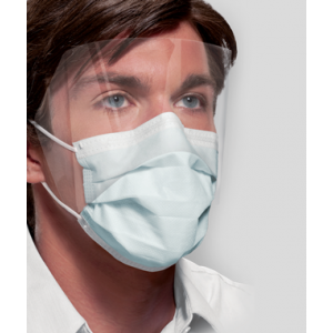 Crosstex Isofluid Fogfree® Earloop Mask With Splash Visor, Latex Free (LF), 25/bx, 4 bx/ctn