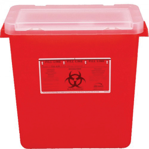 Monoject Sharps Container Red 14 Quart Chimney Top