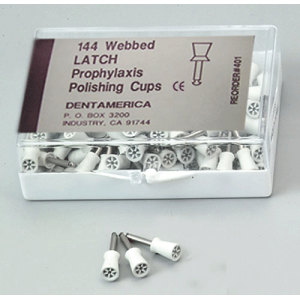 Prophy Cups Latch Web Med-Soft 144/Pk