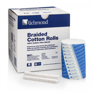 Cotton Rolls Braided 4" x 3/8" Medium NS 250/Bx