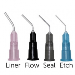 Pre-Bent Applicator Tips 22g Grey 100/Pk Pre-Bent Applicator Tips 22g Grey 100/Pk - DC Dental