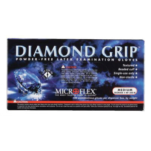 Diamond Grip PF Latex Gloves Large 100/Bx