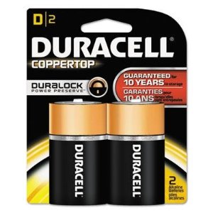 Duracell Coppertop w/Duralock Power Preserve Size D 2/Pk