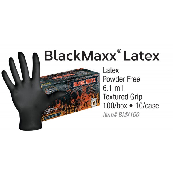 Black Maxx Latex Exam Gloves (Case)