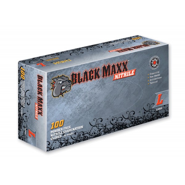 Black Maxx Nitrile Exam Gloves (Case)