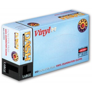 DASH PF Vinyl Exam Gloves (Case of 10 boxes)