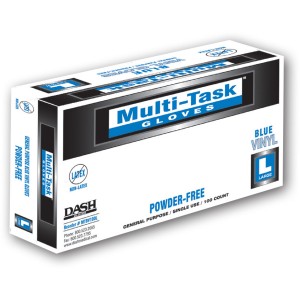 Multi-Task Blue Vinyl Gloves (Case of 10 boxes)