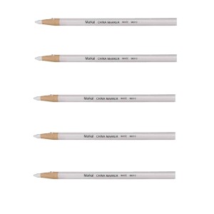 Marking Pencil, White, Wax Pencil - 6 pieces