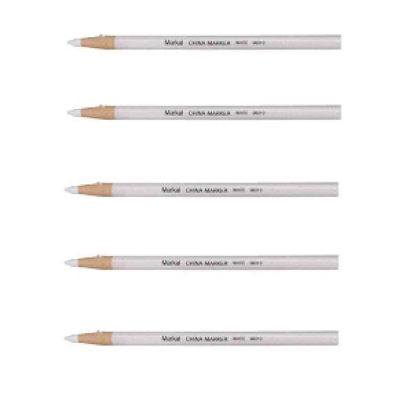 Marking Pencil, White, Wax Pencil - 6 pieces