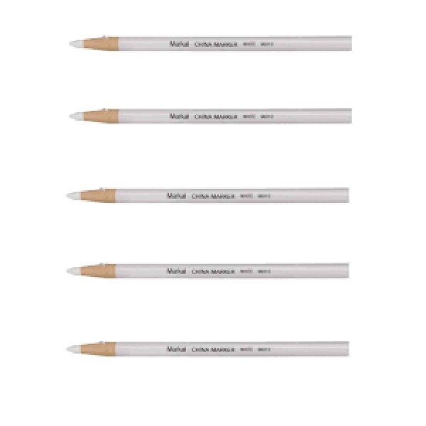 Marking Pencil, White, Wax Pencil - 6 pieces (24614)