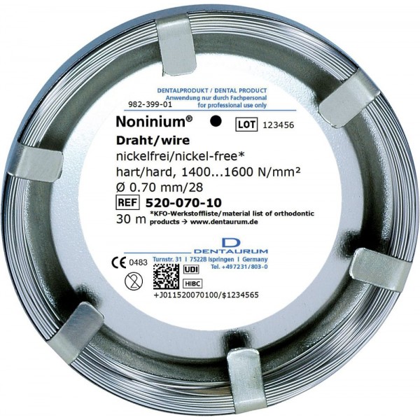 Noninium® Wire On Coils, Round, Hard - Nickel Free* Stainless Steel - 1 piece