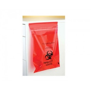 Plasdent Stick-on Red Bio Hazard Waste Bags, 200/box