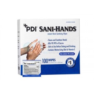 Sani-Hands Instant Hand Sanitizing Wipes 5" x 8", 100/bx, 10 bx/cs