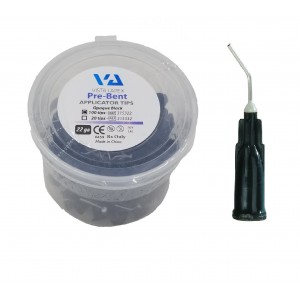 Vista Pre-Bent Applicator Tips Luer Lock 22 Gauge Opaque Black 100/Pk 315322