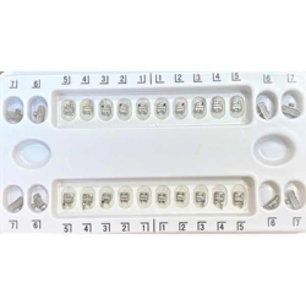 Orthodontic Monocrystalline Sapphire Brackets With Hooks - 345 Pcs, Roth/MBT .022/.018