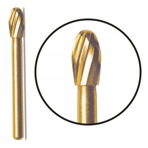 Debonding Carbide Burs – 12 Fluted Long Taper, Long Flame, Football – High Speed