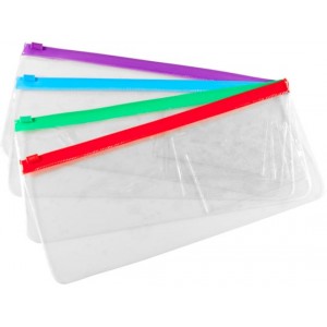 Clear Bag with Colored Zipper(48 ct)