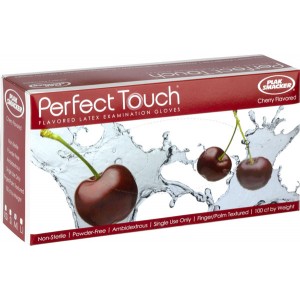 Perfect Touch® Cherry Flavored Powder-Free Latex Gloves (Case of 10 boxes of 100 ct)