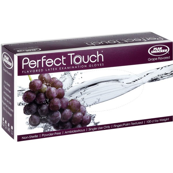 Perfect Touch® Grape Flavored Powder-Free Latex Gloves (Case of 10 boxes of 100 ct)