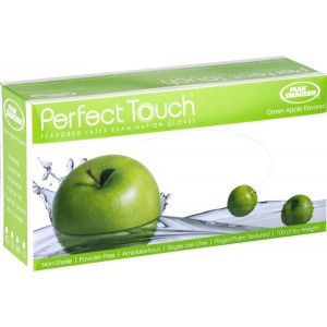 Perfect Touch® Green Apple Flavored Powder-Free Latex Gloves (100 ct)