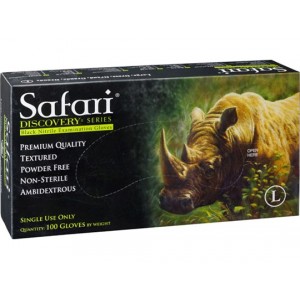 Safari® Black Powder-Free Nitrile Gloves (100 ct)