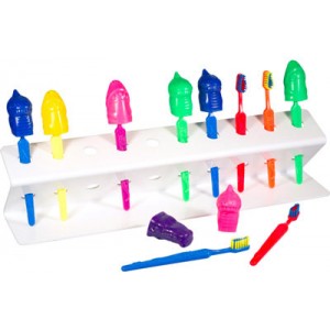 10 Count Rack Set with Embossed Brushes/Character Covers