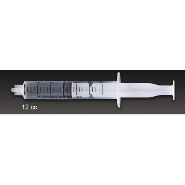 12cc Luer Lock Syringes, Plastic (100pcs/bag)