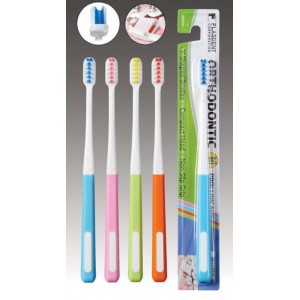 Orthodontic V-Shaped Toothbrush, Assorted 4 colors, 12 Brushes/box