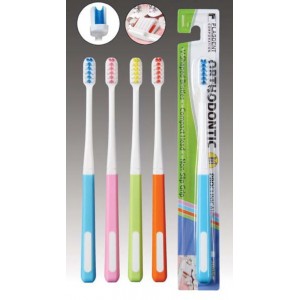 Orthodontic V-Shaped Toothbrush, Assorted 4 colors, 12 Brushes/box