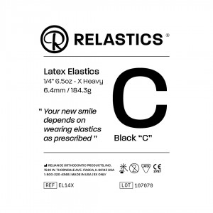 Patient Elastics Latex - Relastics Black X-Heavy 6.5oz (50 bags of 100 pcs)