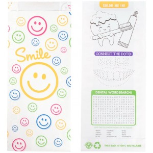 Full Color Pharmacy Bags-Smile Face Design (100 bags  per pack)