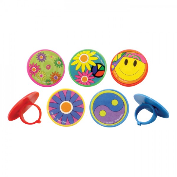 Retro Plastic Rings - 48 assorted/pk