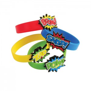 Superhero Rubber Bracelets - 36 assorted/pk