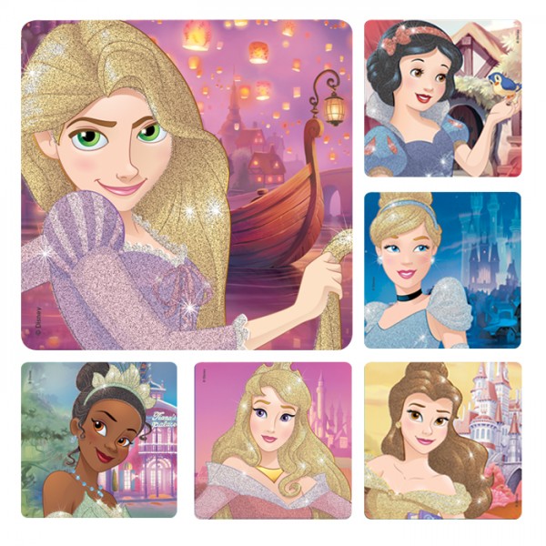 Disney Princess Glitter Stickers - 50/roll