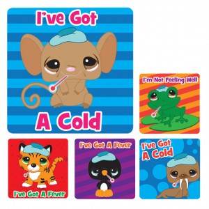 Cold & Fever Medical Patient Stickers - 100 per roll