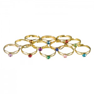 Boxed Birthstone Rings Assorted - 36/bx