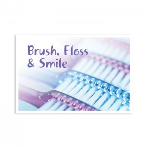Brush Floss Smile Purple Postcard - 250/pk