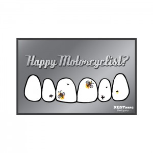 Happy Motorcyclist Postcard - 250/pk