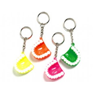 1.5" Neon Tooth Keychain Assorted (24 per pack)