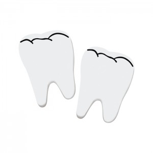 2" White Tooth Shape Erasers - 72/pk
