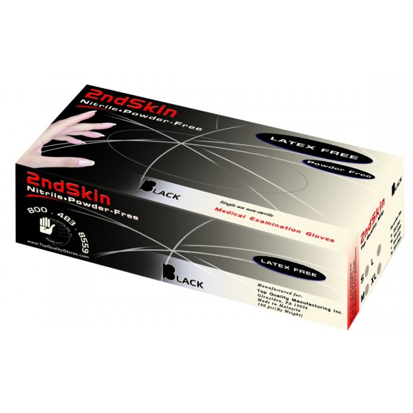 2ndSkin - Black Gloves - 1 Case/10 Boxes