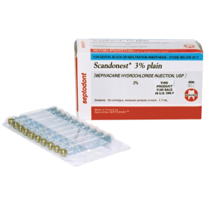 Scandonest Cartridges 3% Plain w/Mepivacaine 50/Bx